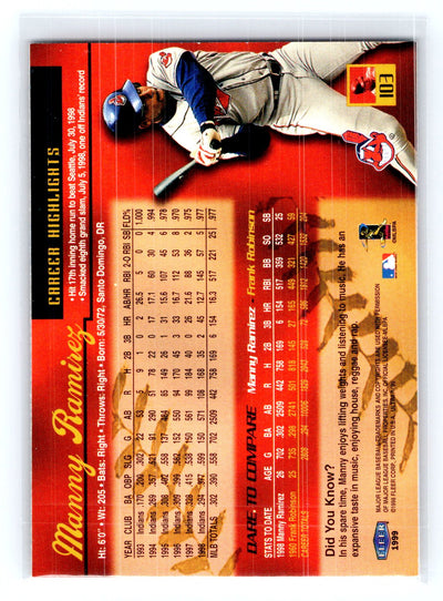 1999 Ultra #103 Manny Ramirez