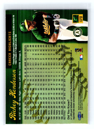 1999 Ultra #170 Rickey Henderson