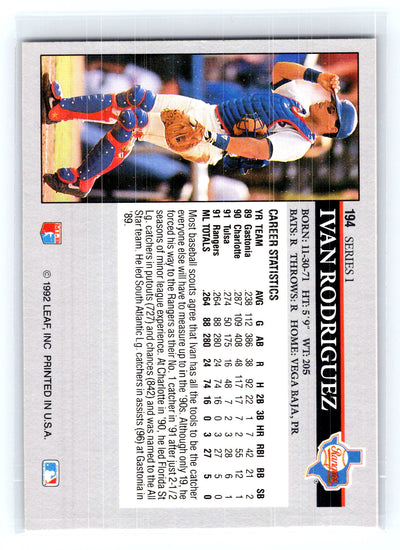 1992 Leaf #194 Ivan Rodriguez