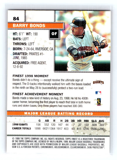 1999 Finest #84 Barry Bonds