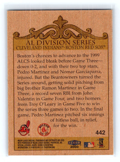 2000 Fleer Tradition #442 AL Division Series (Indians/Red Sox) ALDS