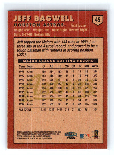 2000 Fleer Tradition #45 Jeff Bagwell