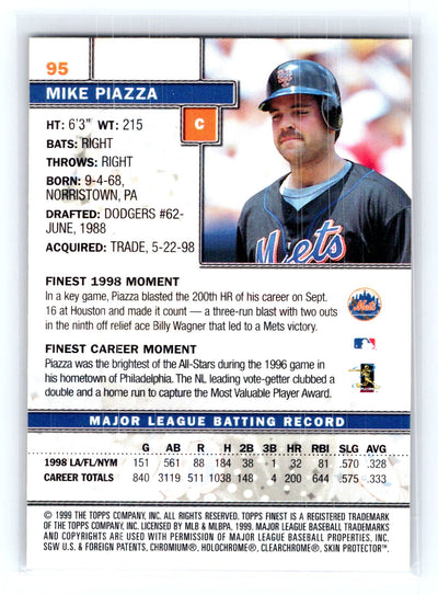 1999 Finest #95 Mike Piazza