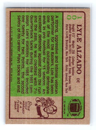 1984 Topps #100 Lyle Alzado