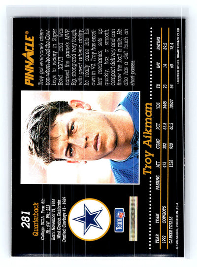 1993 Pinnacle #281 Troy Aikman