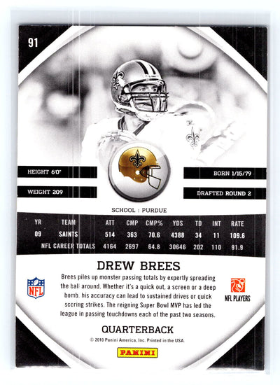 2010 Panini Gridiron Gear #91 Drew Brees