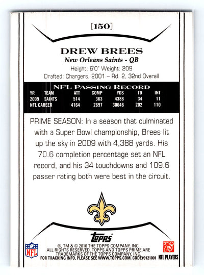 2010 Topps Prime #150 Drew Brees