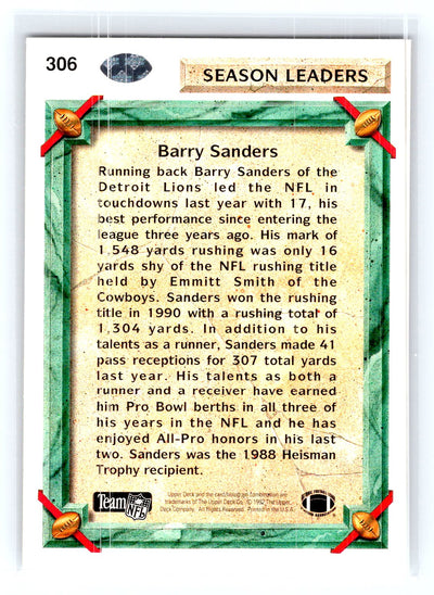 1992 Upper Deck #306 Barry Sanders