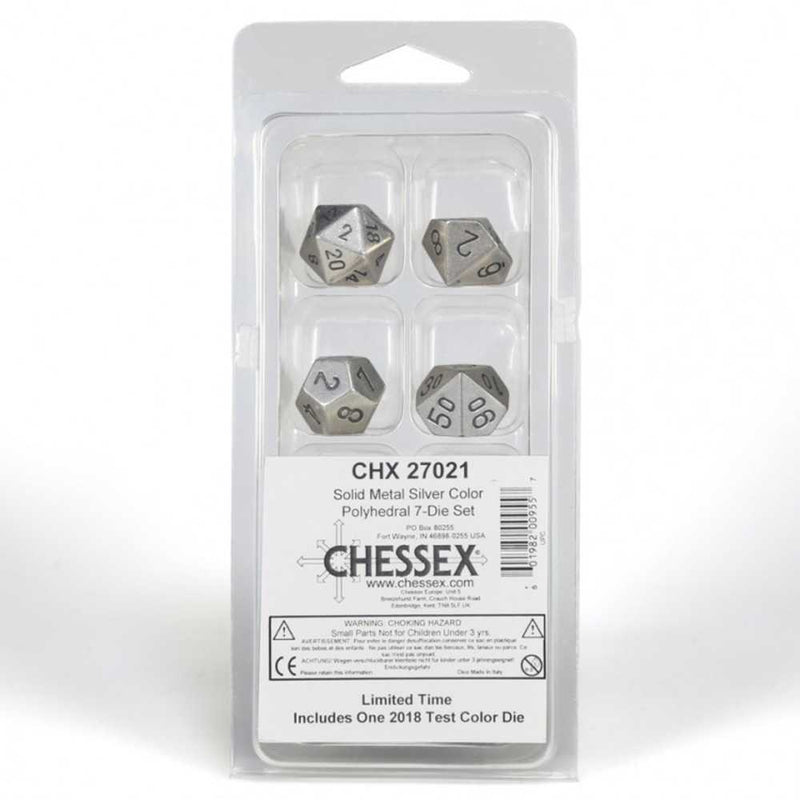 Metal Polyhedral Silver Set (7)