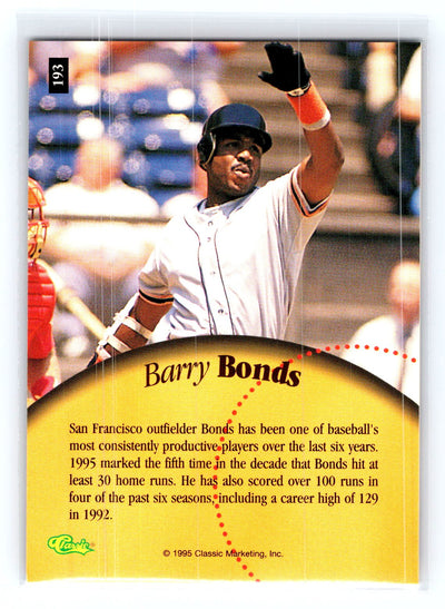 1995 Classic Five Sport #193 Barry Bonds