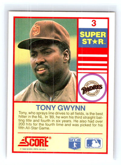 1990 Score 100 Superstars #3 Tony Gwynn