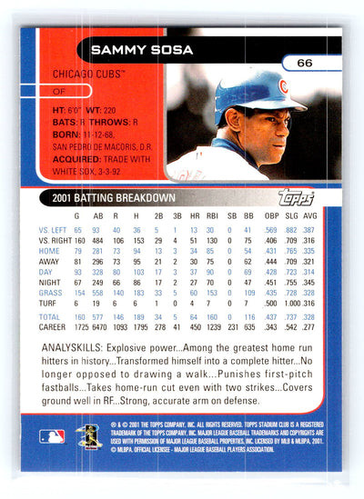 2002 Stadium Club #66 Sammy Sosa
