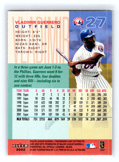 2002 Ultra #27 Vladimir Guerrero