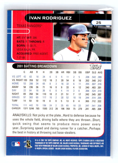 2002 Stadium Club #25 Ivan Rodriguez