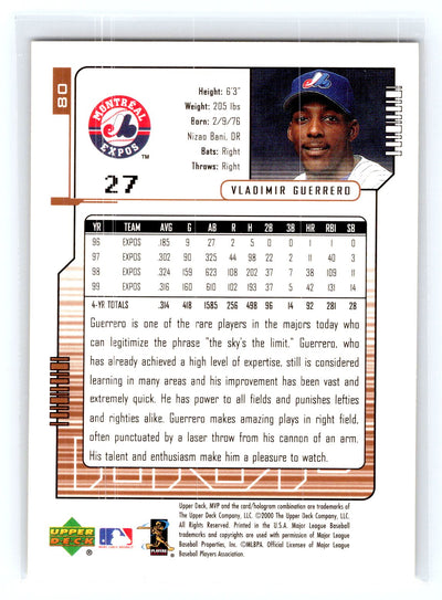 2000 Upper Deck MVP #80 Vladimir Guerrero