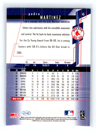 2001 Leaf Rookies & Stars #45 Pedro Martinez