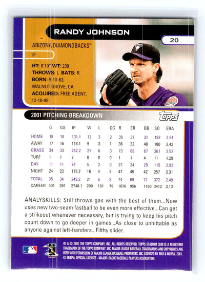 2002 Stadium Club #20 Randy Johnson