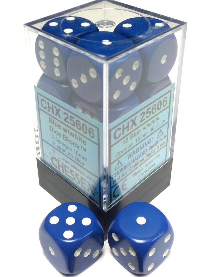 Opaque 16mm D6 Light Blue/White(12)