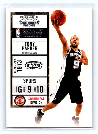 2010-11 Playoff Contenders Patches #43 Tony Parker