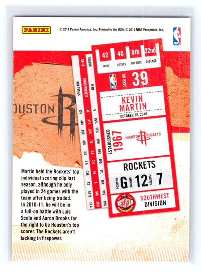 2010-11 Playoff Contenders Patches #39 Kevin Martin