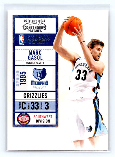 2010-11 Playoff Contenders Patches #49 Marc Gasol