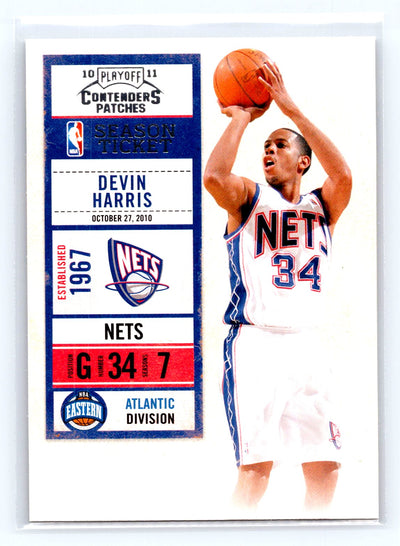 2010-11 Playoff Contenders Patches #58 Devin Harris PSA