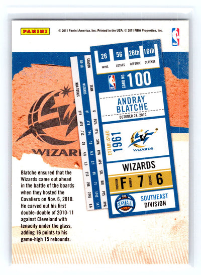 2010-11 Playoff Contenders Patches #100 Andray Blatche