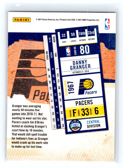 2010-11 Playoff Contenders Patches #80 Danny Granger