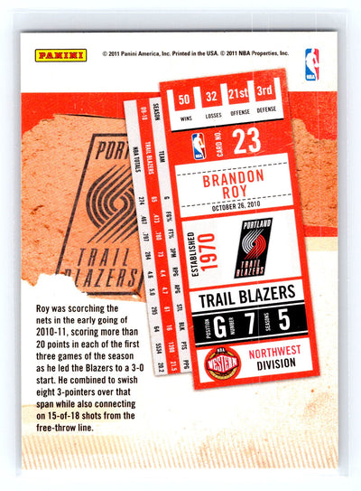 2010-11 Playoff Contenders Patches #23 Brandon Roy