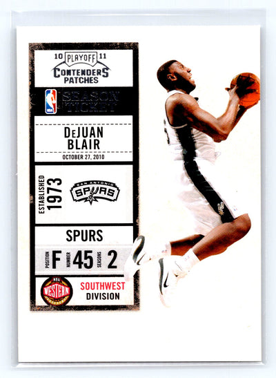 2010-11 Playoff Contenders Patches #41 DeJuan Blair