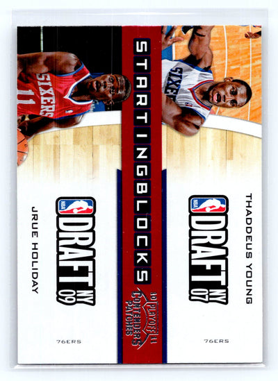 2010-11 Playoff Contenders Patches #17 Thaddeus Young / Jrue Holiday Starting Blocks