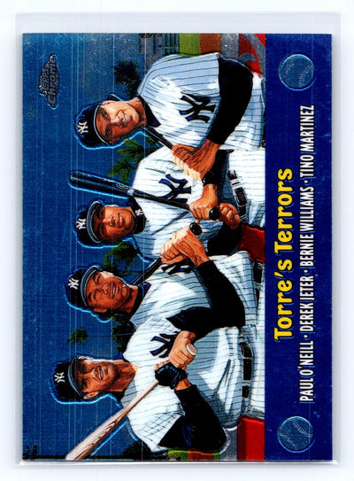 2000 Topps Chrome #TC3 Torre's Terrors (Paul O'Neill / Derek Jeter / Bernie Williams / Tino Martinez) Combos Refractors