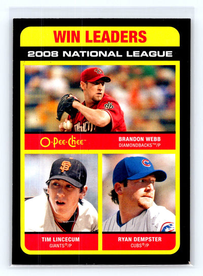 2009 O-Pee-Chee #540 Tim Lincecum / Ryan Dempster / Brandon Webb