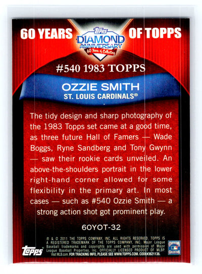 2011 Topps #60YOT-32 Ozzie Smith 60 Years of Topps