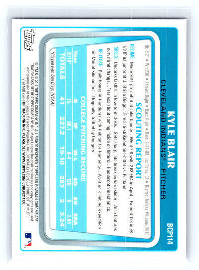 2011 Bowman Chrome #BCP114 Kyle Blair Prospects