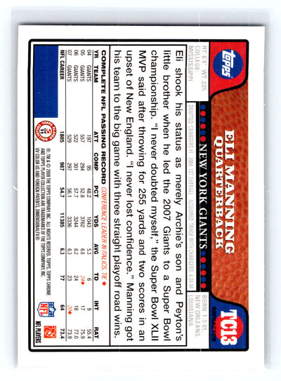 2008 Topps Chrome #TC13 Eli Manning