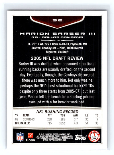 2009 Bowman Draft Picks #32 Marion Barber
