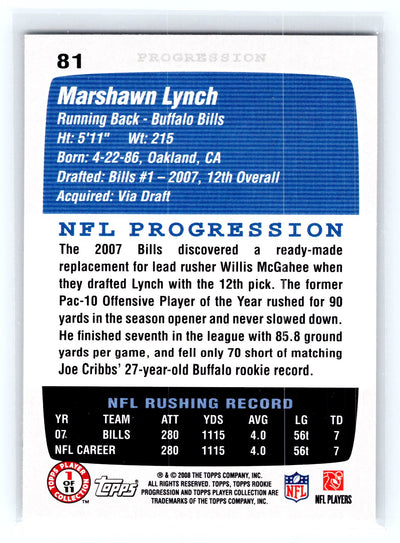 2008 Topps Rookie Progression #81 Marshawn Lynch
