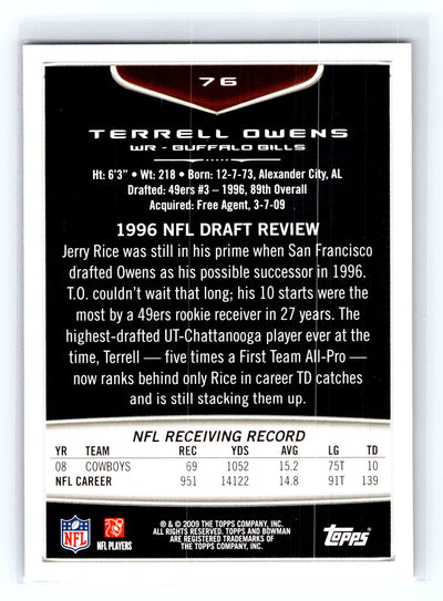 2009 Bowman Draft Picks #76 Terrell Owens
