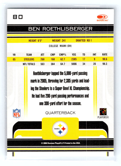2006 Donruss Gridiron Gear #80 Ben Roethlisberger