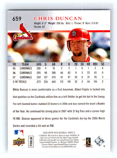 2008 Upper Deck #659 Chris Duncan