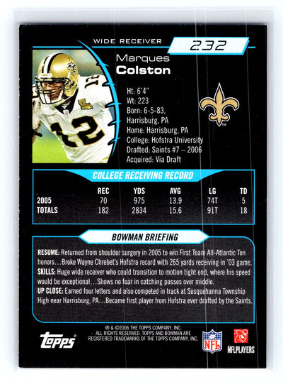 2006 Bowman #232 Marques Colston