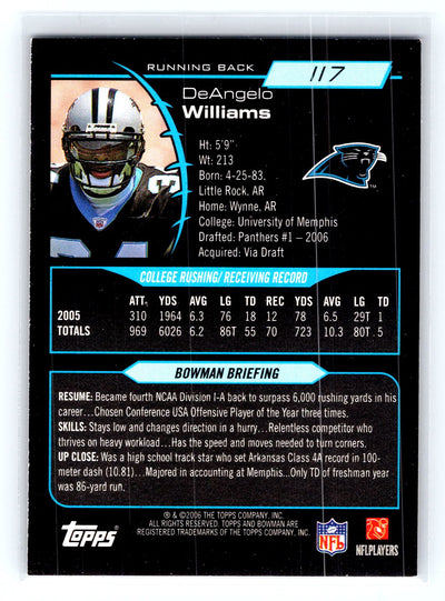 2006 Bowman #117 DeAngelo Williams