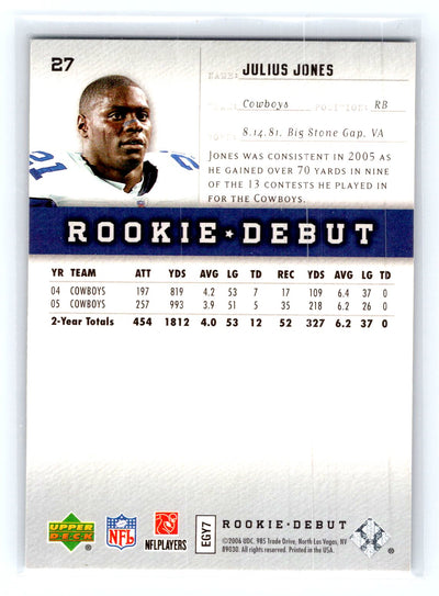 2006 Upper Deck Rookie Debut #27 Julius Jones