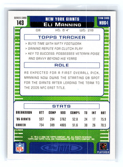 2006 Topps Total #143 Eli Manning