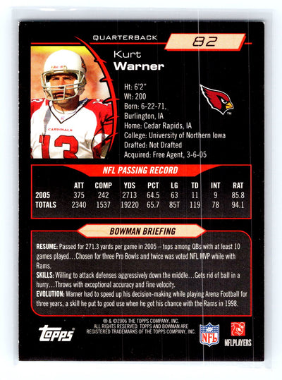 2006 Bowman #82 Kurt Warner