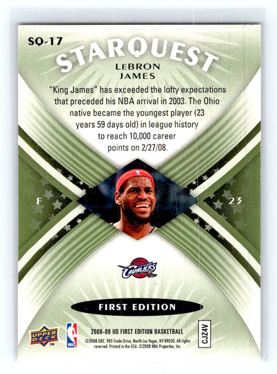 2008-09 Upper Deck #SQ-17 LeBron James StarQuest Ultra Rare