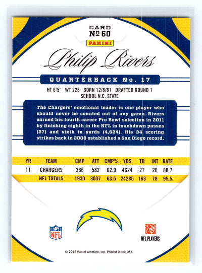 2012 Panini Certified #60 Philip Rivers