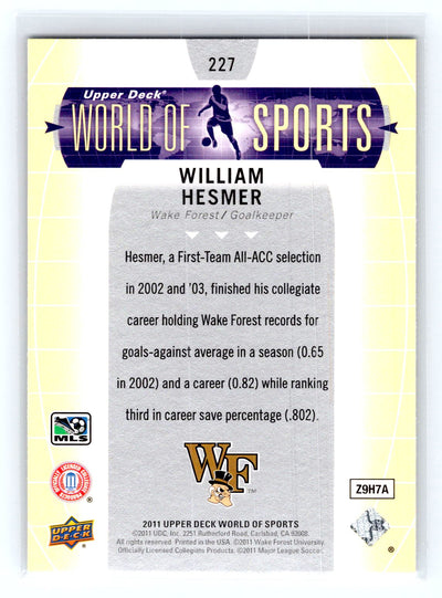 2011 Upper Deck World of Sports #227 William Hesmer