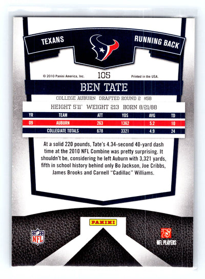 2010 Donruss Elite #105 Ben Tate #/999